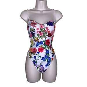 SHEIN Multicolor Floral Spaghetti Strap Bodysuit Size S Small